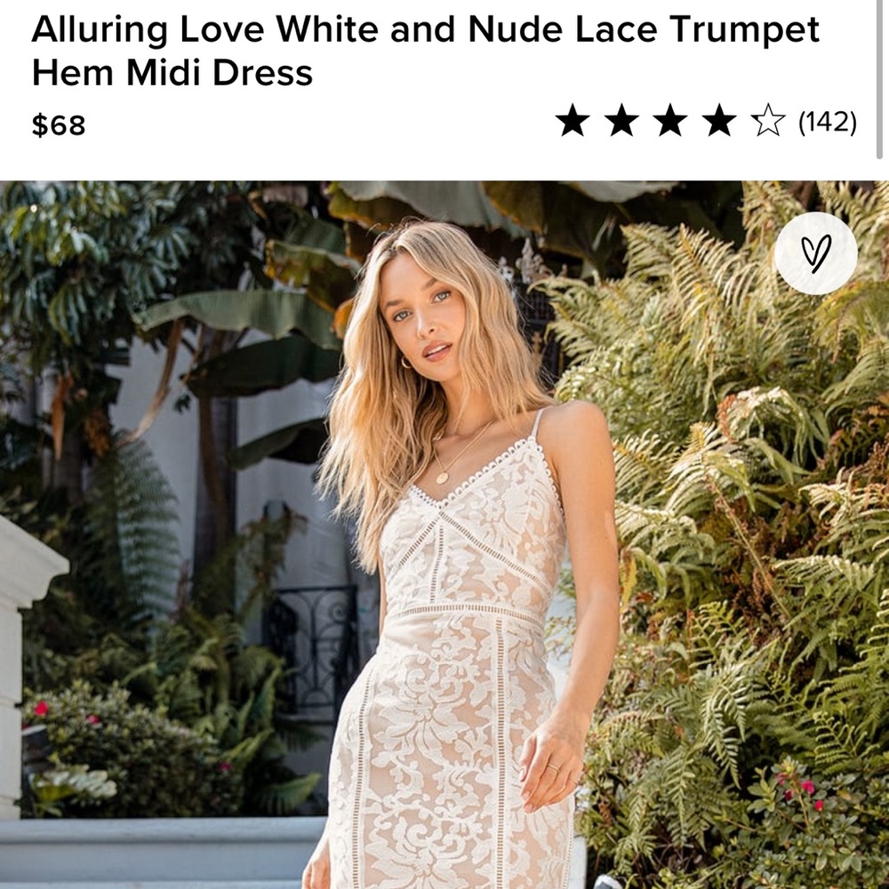 Lulus alluring love white lace trumpet dress SMALL